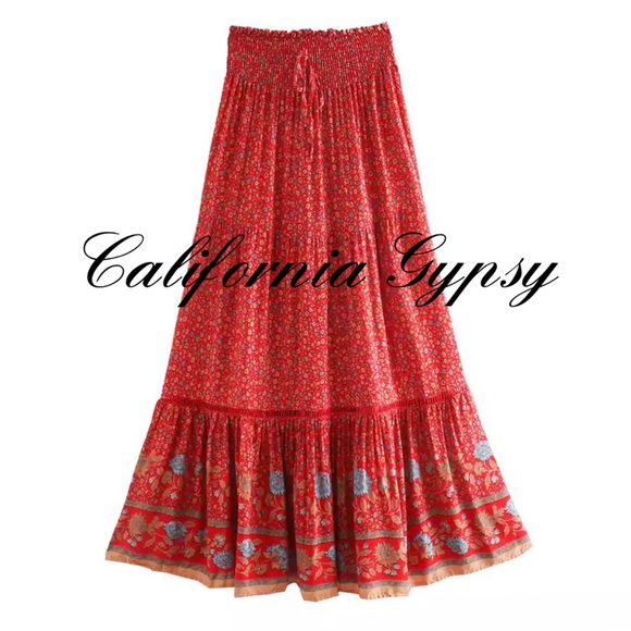 Bohemian Chic Floral Maxi Skirt - Picture 3 of 15